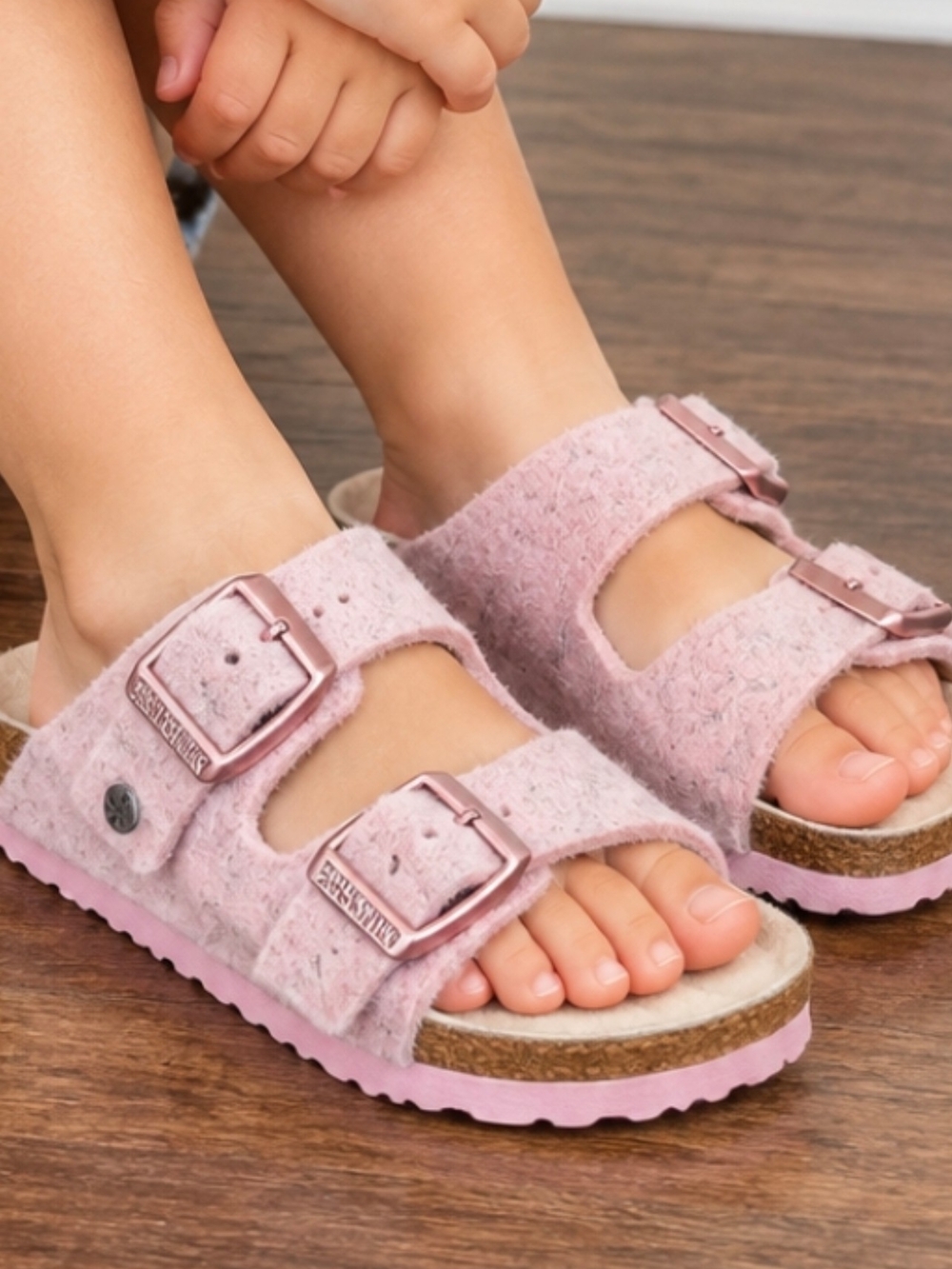 Birkenstock Pink Felt Double Strap Sandals Women’s/Girls Size 26 EU / 165mm